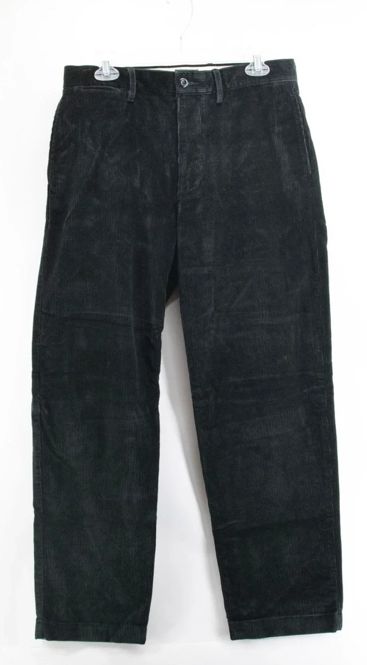 J Crew Corduroy Pants Mens Fits 32x29 Black Straight Oarsman Classic